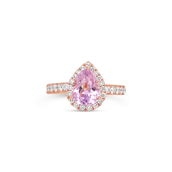 Anillo gota Kunzita.