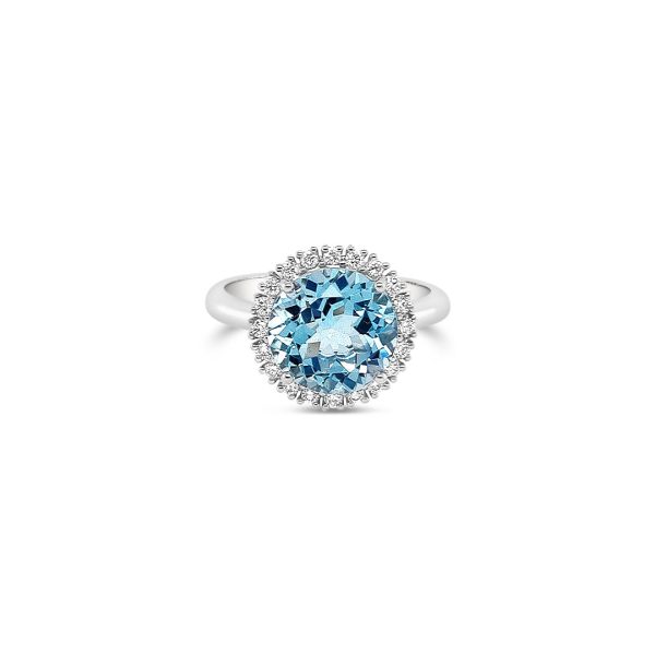 Anillo con 1 topacio azul.