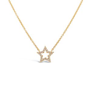 Collar estrella oro amarillo.