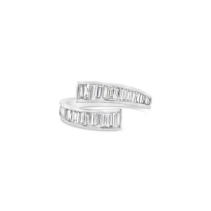 Anillo de oro blanco 18k con 24 diamantes corte brillante y 13 zafiros azules