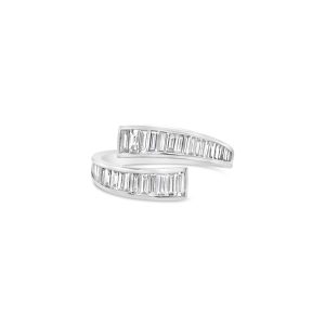 Anillo de oro blanco 18k con 24 diamantes corte brillante y 13 zafiros azules