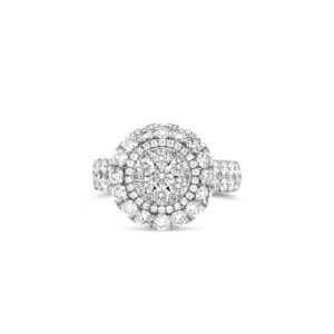 Anillo de oro blanco 18k con 75 diamantes corte brillante