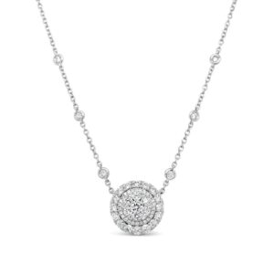 Collar de oro blanco 18k con 7 diamantes corte brillante