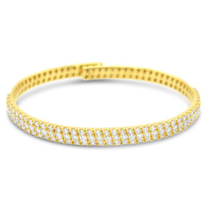 Pulsera de oro amarillo 18k con 117 diamantes corte brillante