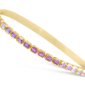 Pulsera de oro amarillo 18k y 38 zafiros de colores